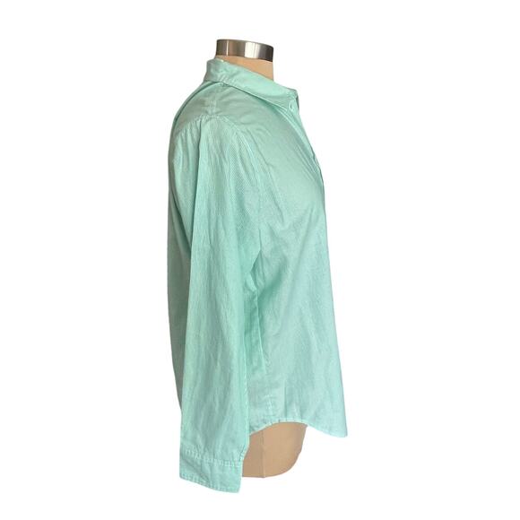 Everlane The Silky Cotton Relaxed Shirt Mint Green White Stripe Womens Sz 8 NWT - Picture 4 of 9